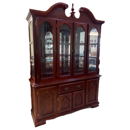 81559 (8501-11) Cherry China Hutch Display Cabinet 62x17x86