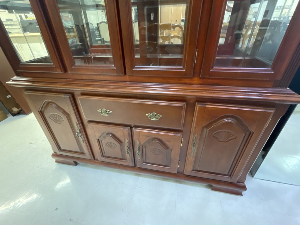 81559 (8501-11) Cherry China Hutch Display Cabinet 62x17x86