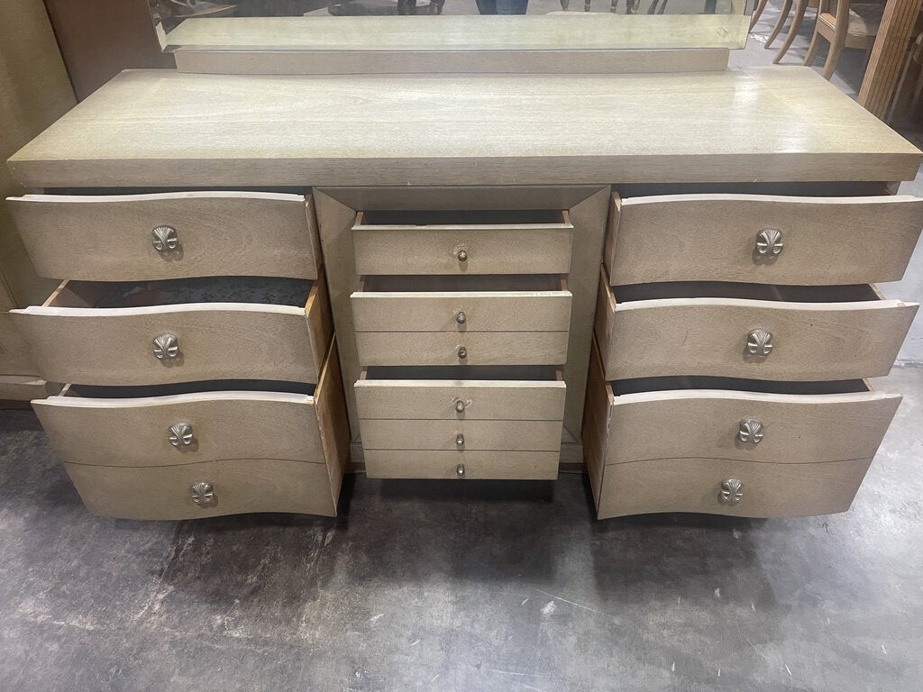 81533 (8497-15) Art Deco 9dr Dresser w/Mirror 60x20x32/66