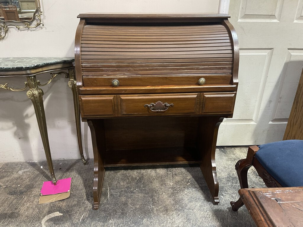 81619 - Small Vintage Rolltop Desk 32x21x43