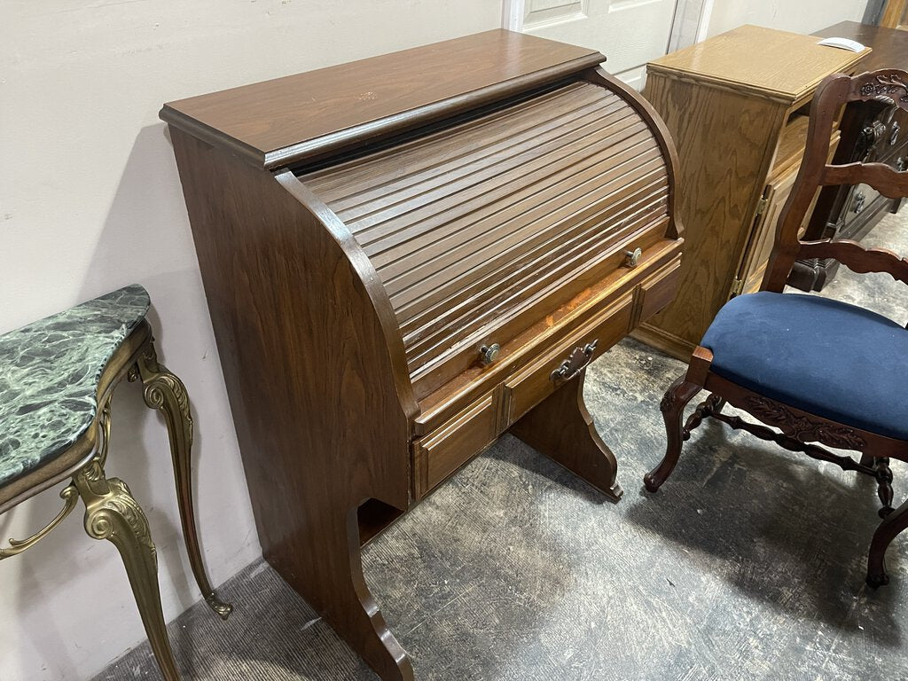 81619 - Small Vintage Rolltop Desk 32x21x43