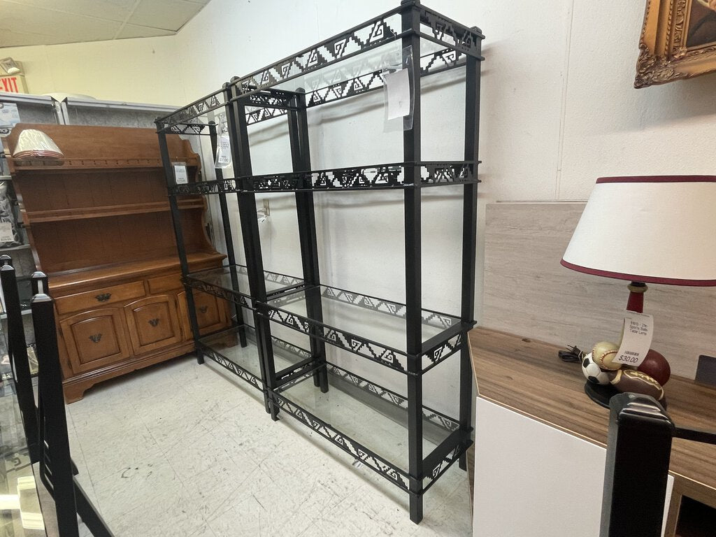 81537 (8499-4) Custom Metal & Glass Shelving 41x17x70