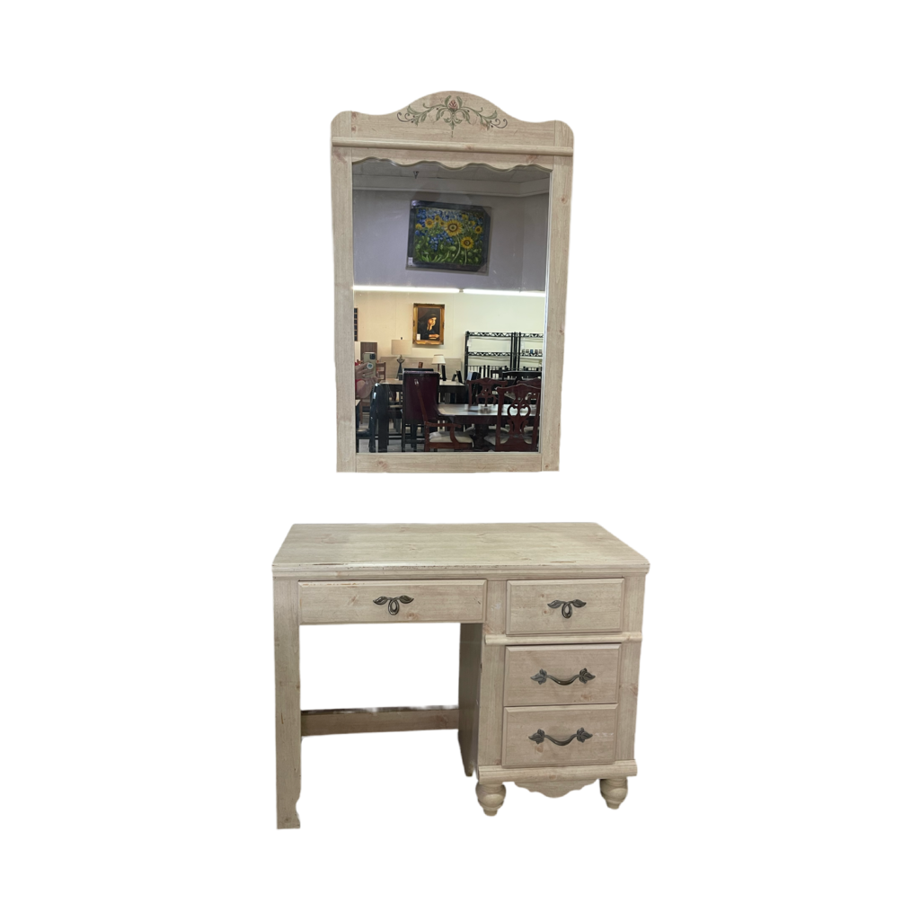 81647 - Youth Desk Vanity and Wall Mirror 40x17x30