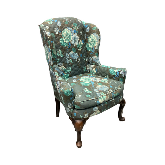 81660 - Blue Wing Back Chair 34x24x45