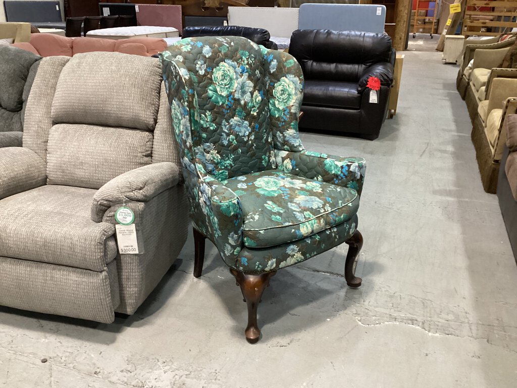 81660 - Blue Wing Back Chair 34x24x45