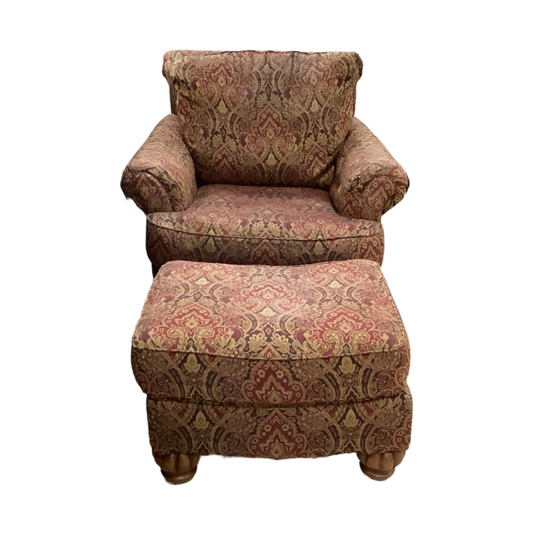 81664 - Ashley Burnham Amber Accent Chair w/Ottoman 39x40x40/ 26x22x16