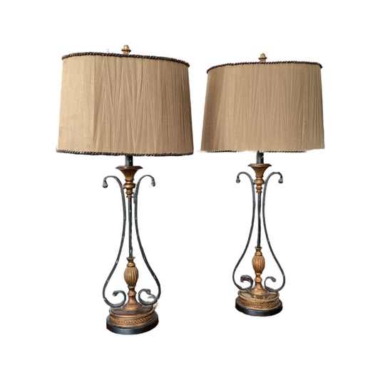 81672 - Black and Bronze 35in Table Lamps