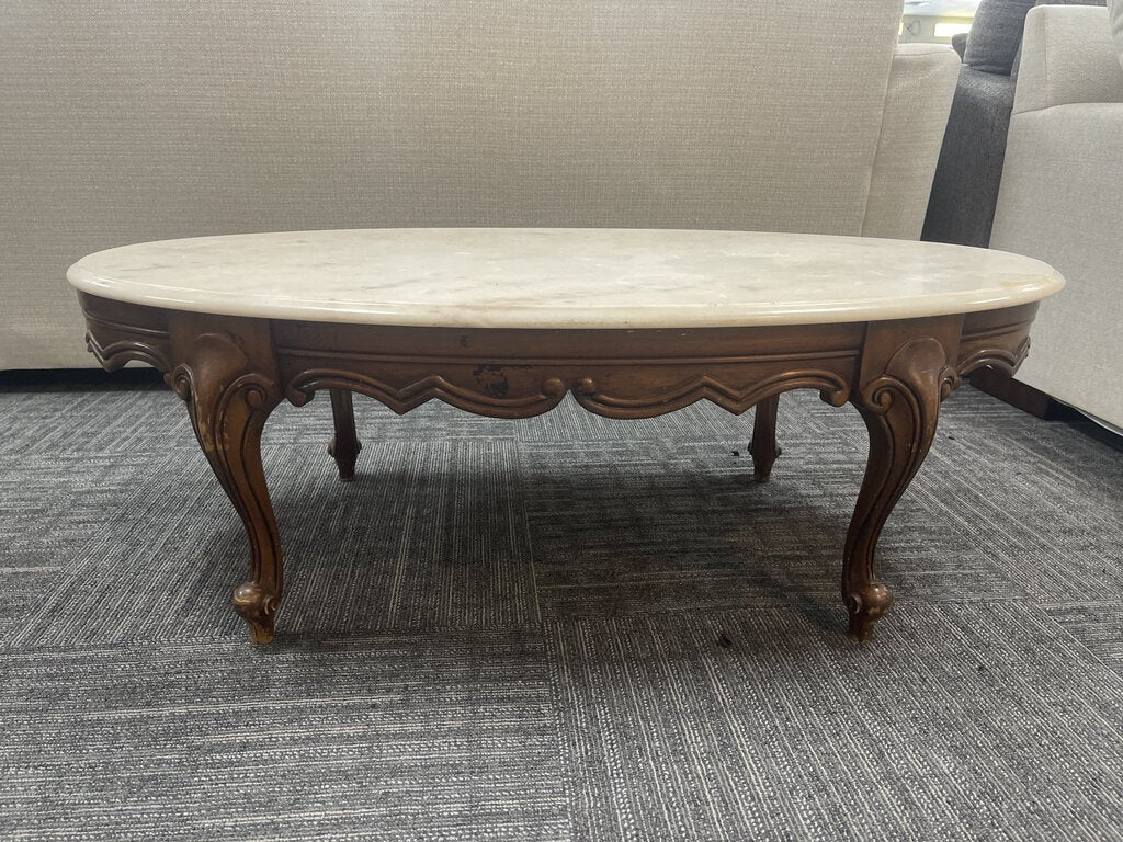 76751 (8086-13) Vintage Marble Top Coffee Table 46x24x15