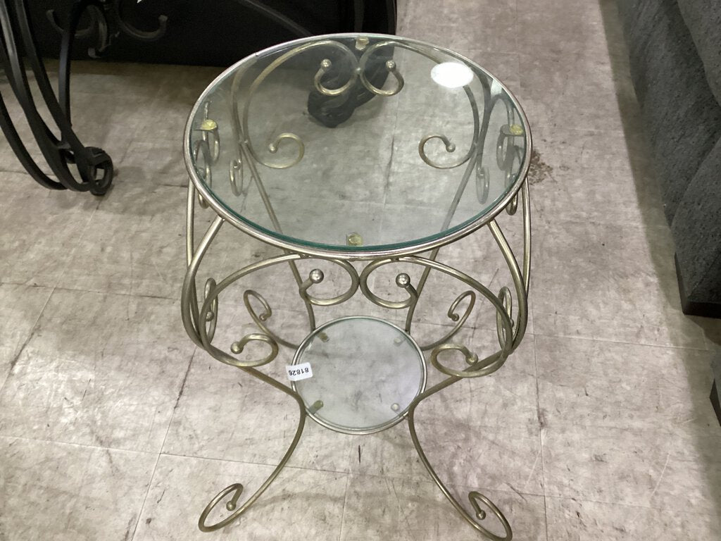 81826 - Glass Round Plant Stand13x13x25