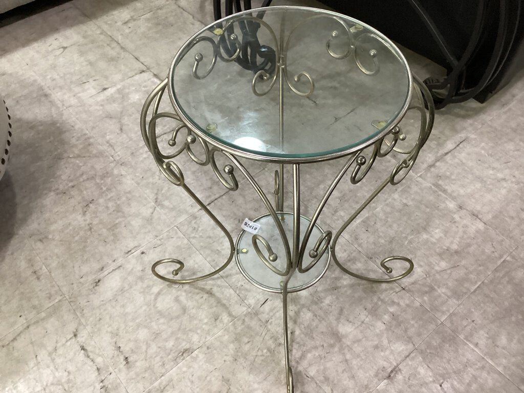 81826 - Glass Round Plant Stand13x13x25