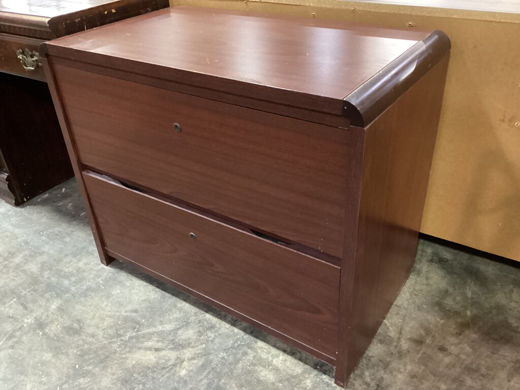 81827 - Cherry Colored 2 Drawer File Cabinet 36x20x30