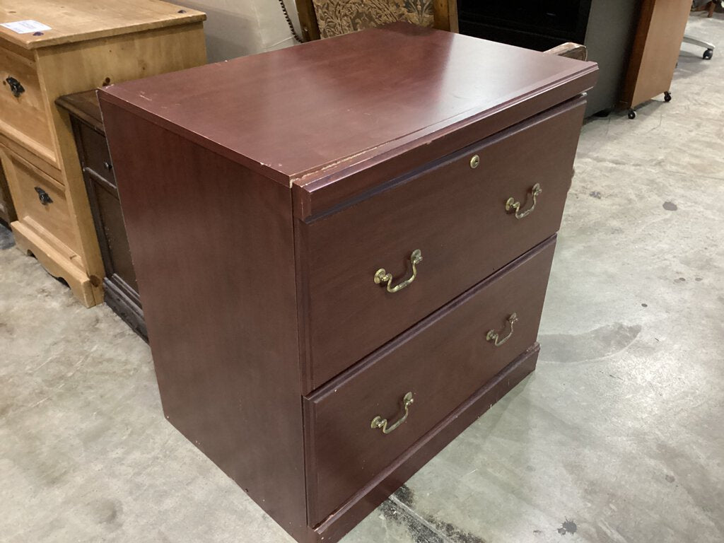 81833 - Cherry 2 Drawer File Cabinet 30x21x31