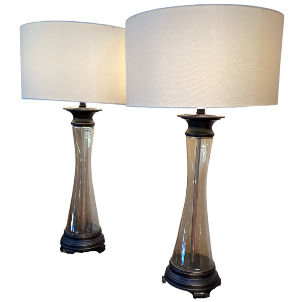 81876 - Pair of Glass Table Lamps 34in.