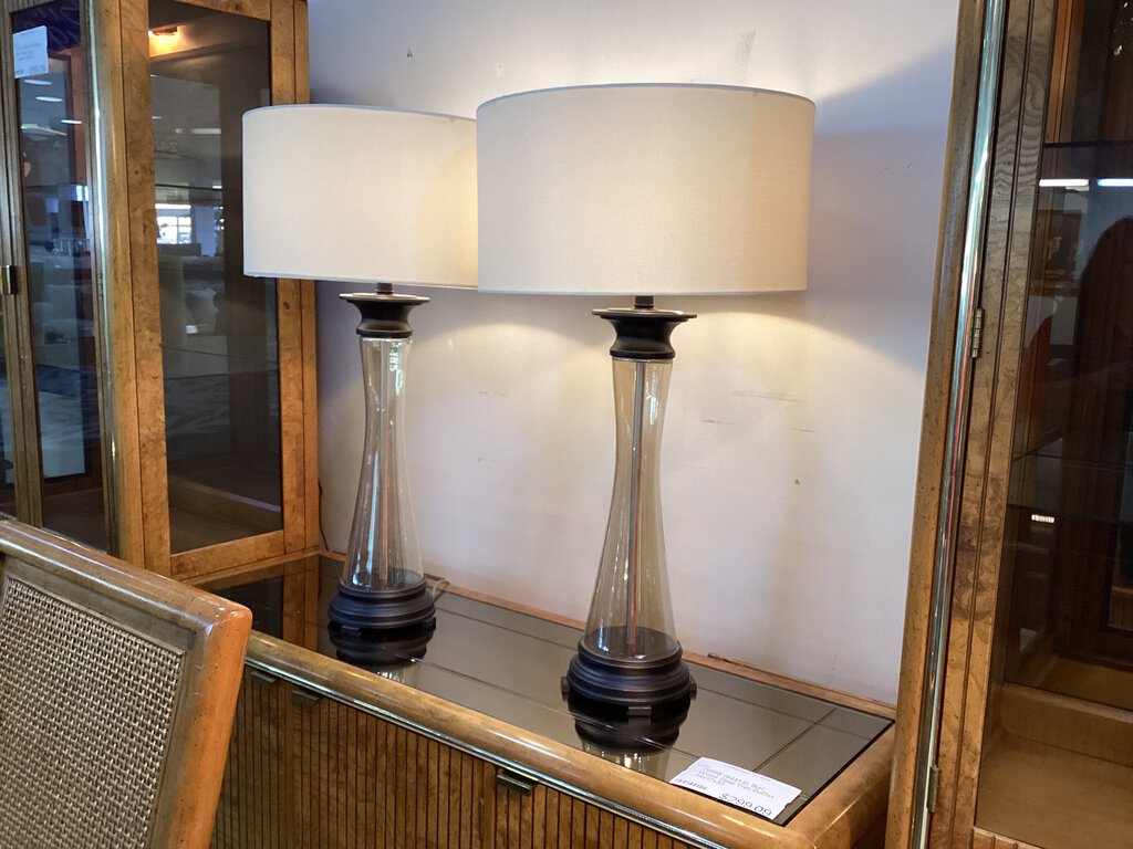 81876 - Pair of Glass Table Lamps 34in.