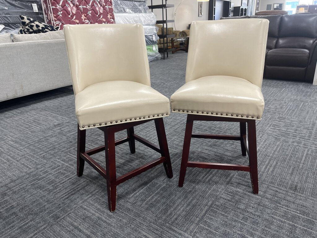 76797 - (8087-4) Pair Of Pier One Counter Height Chairs 19x22x38