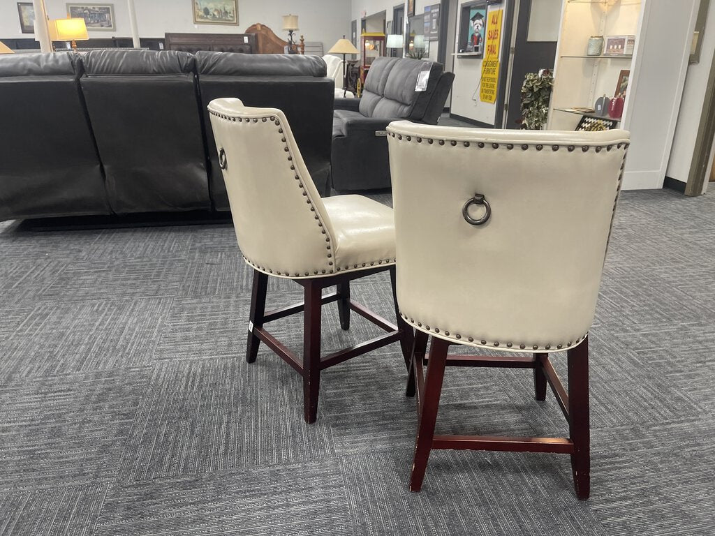 76797 - (8087-4) Pair Of Pier One Counter Height Chairs 19x22x38