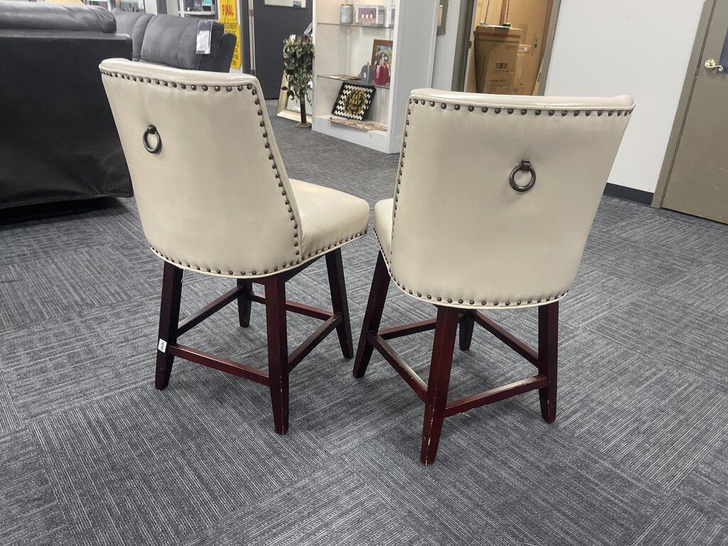 76798 - (8087-5) Pair of Pier One Counter Height Chairs 19x22x38