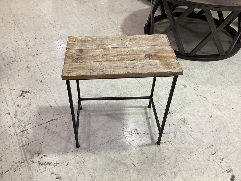 81897 - Wood Top Side Table 13x20x21