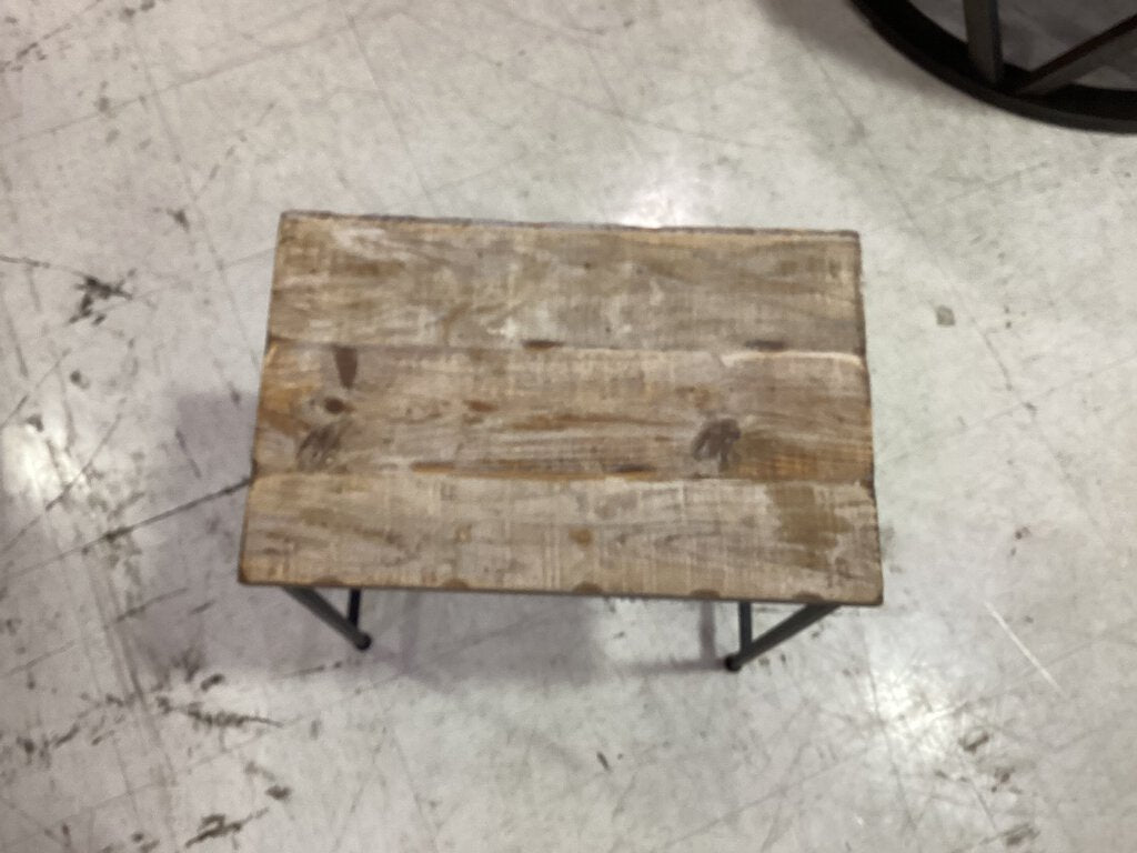 81897 - Wood Top Side Table 13x20x21