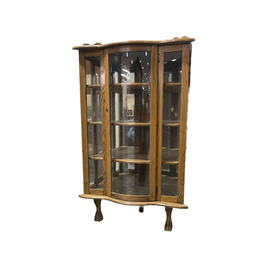 81922 - Curved Glass Corner Curio 27x27x62