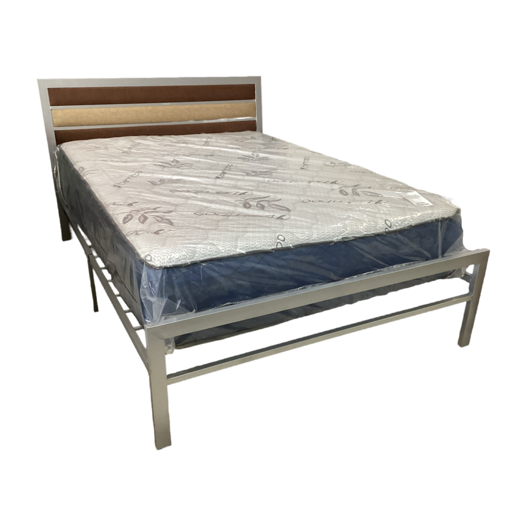 Clinton Silver Brown NEW Full Platform Bed Frame 56x78x39 (214020)