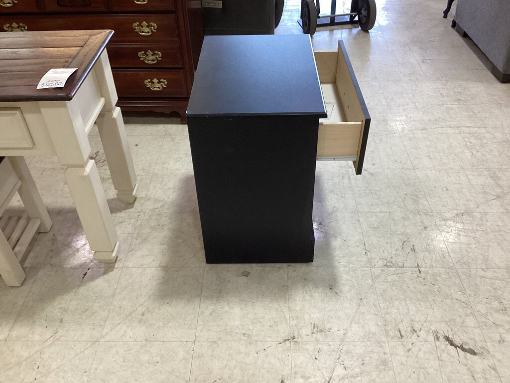 82037 - Black Single Drawer Nightstand 24x16x26