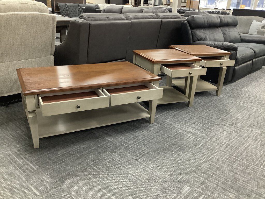 Nashville NEW 3pc Coffee End Table Set CT-(48x28x20) ET-(24x24x24) (716315-16)