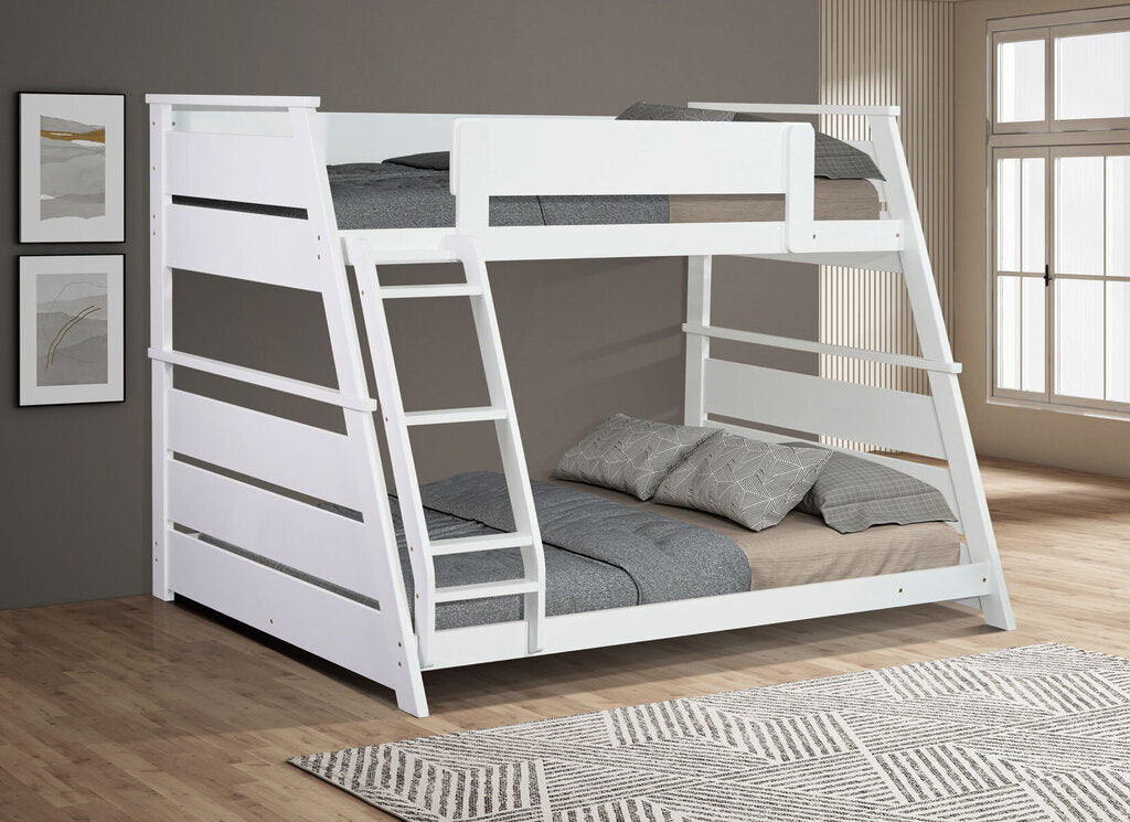 Hampton NEW Twin Full White Bunkbed 80x40x60 (234120-21-22)