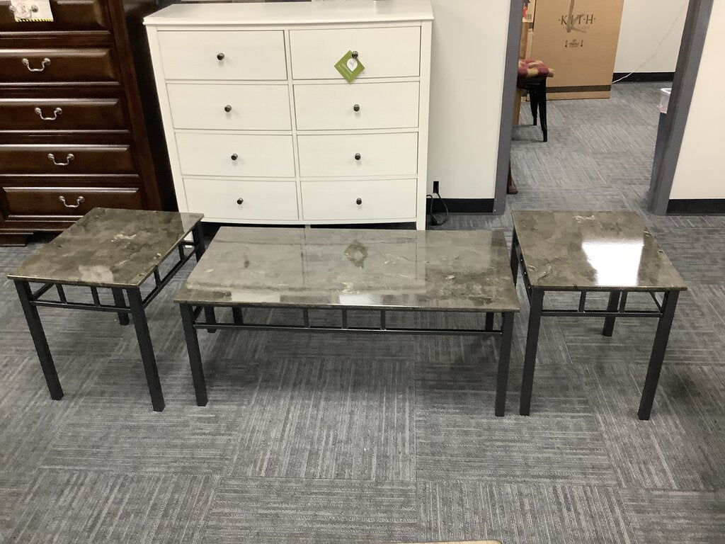 Knox 3pc Table Set 44x22x18, 22x18x21