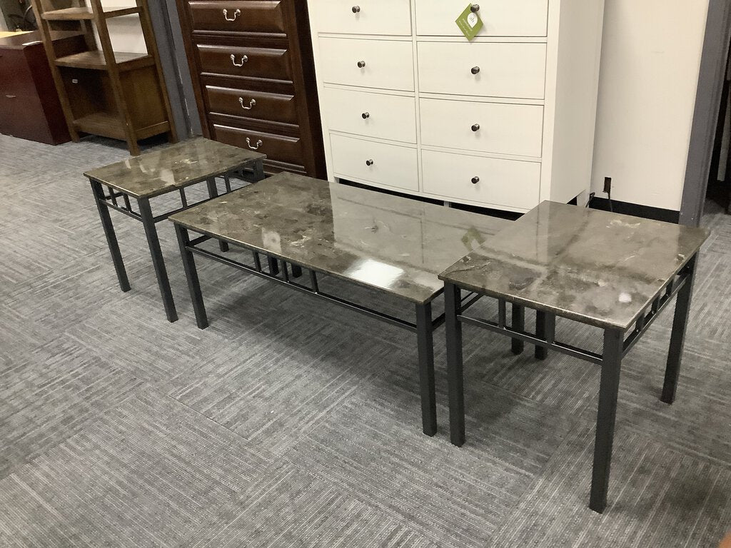 Knox 3pc Table Set 44x22x18, 22x18x21