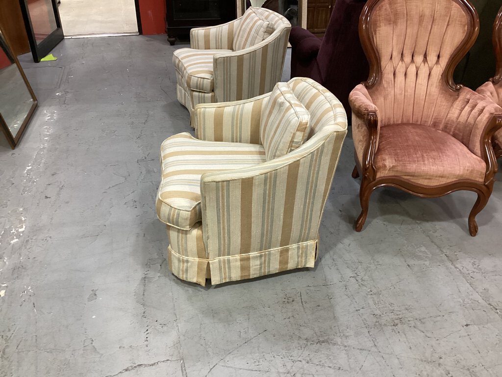 82109 - Pastel Striped Club Chair 29x28x26