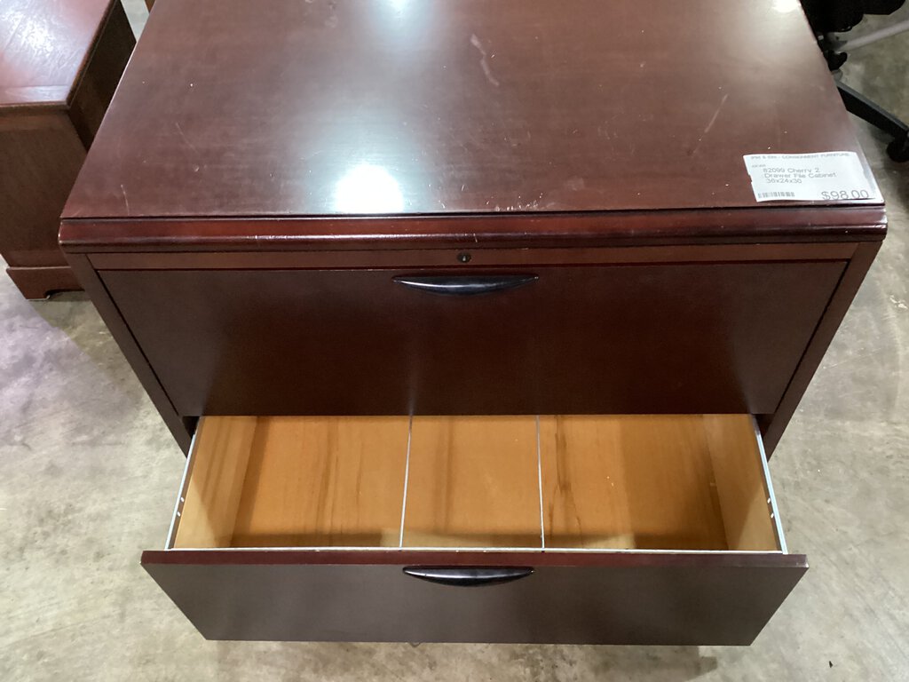 82098 - Cherry 2 Drawer File Cabinet 36x24x30