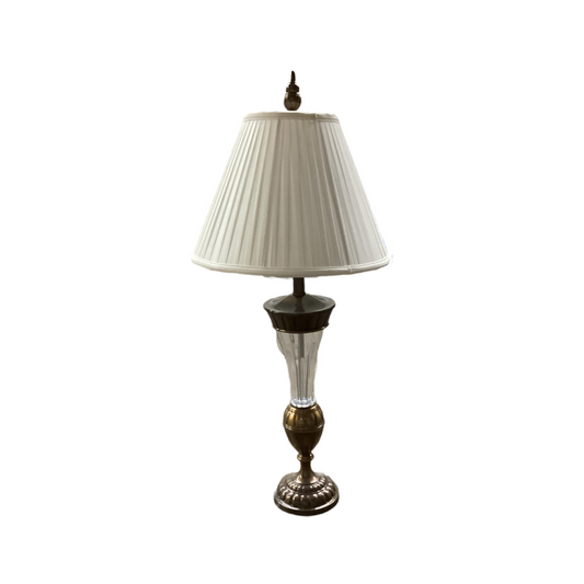 82088 - Cut Crystal Style Brass Table Lamp 36in