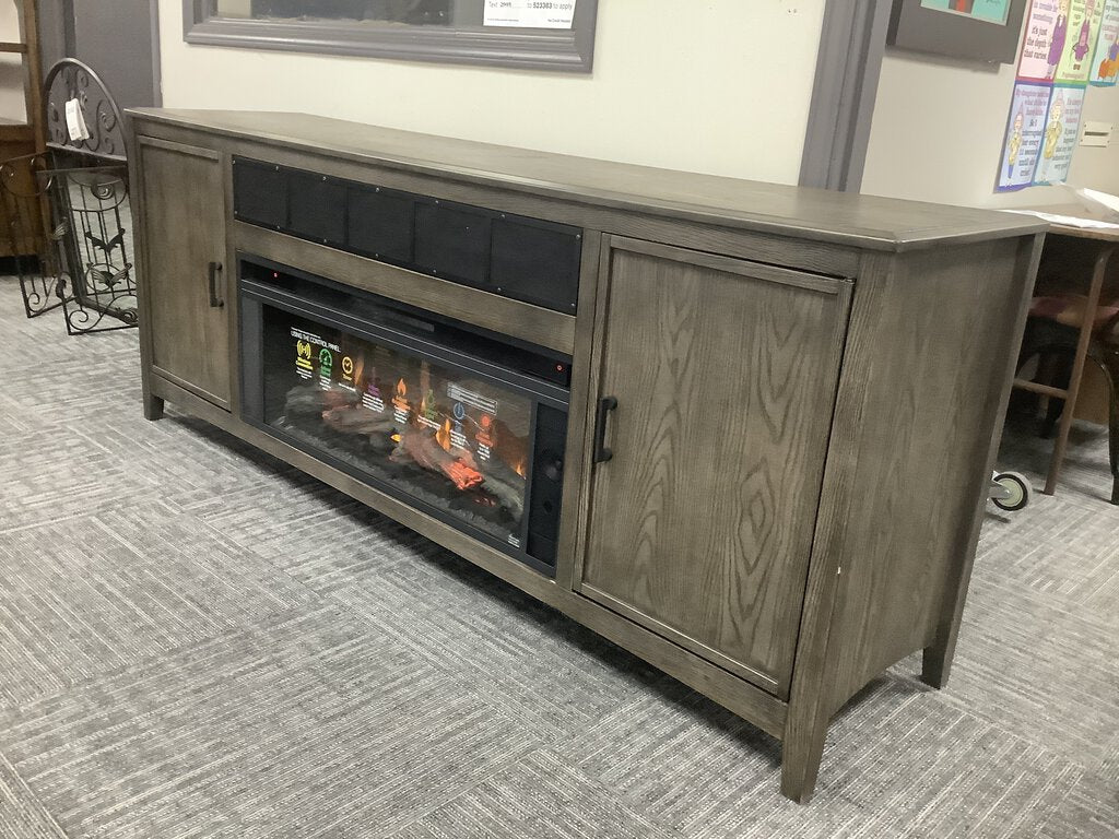 76908 - Ashley Montillan TV Stand & Fireplace 84x20x33