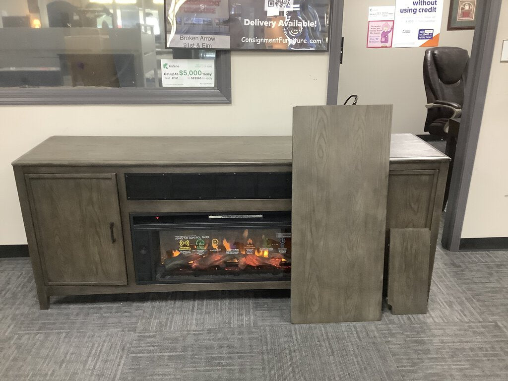 76908 - Ashley Montillan TV Stand & Fireplace 84x20x33