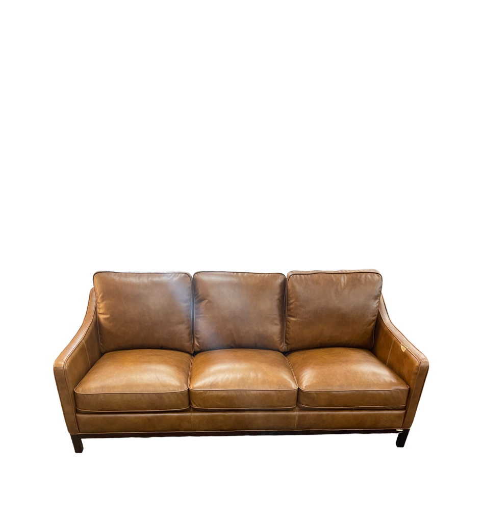 76920 - Simon Li St. James Honey Leather Sofa 81x38x34