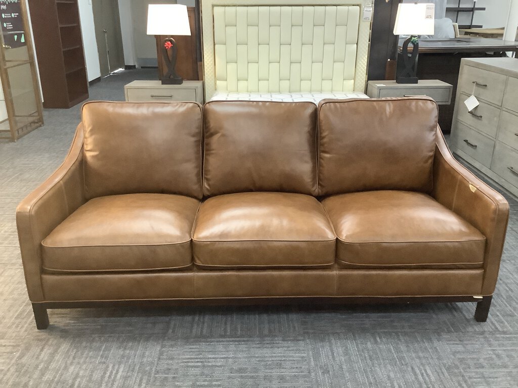 76920 - Simon Li St. James Honey Leather Sofa 81x38x34