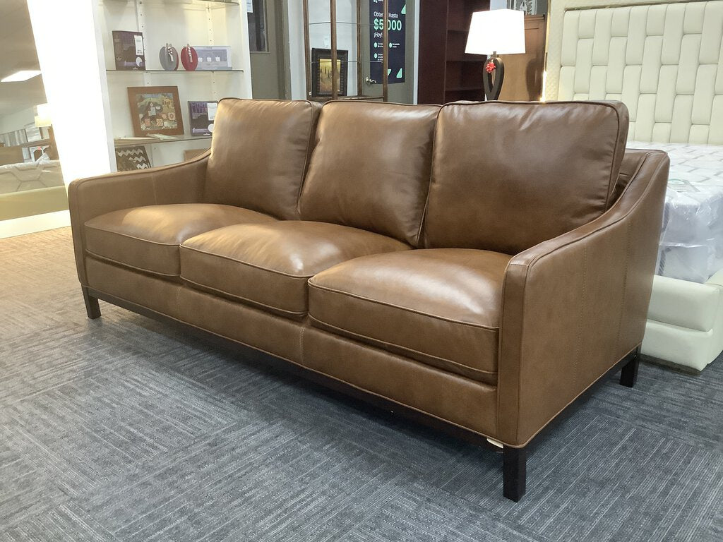 76920 - Simon Li St. James Honey Leather Sofa 81x38x34