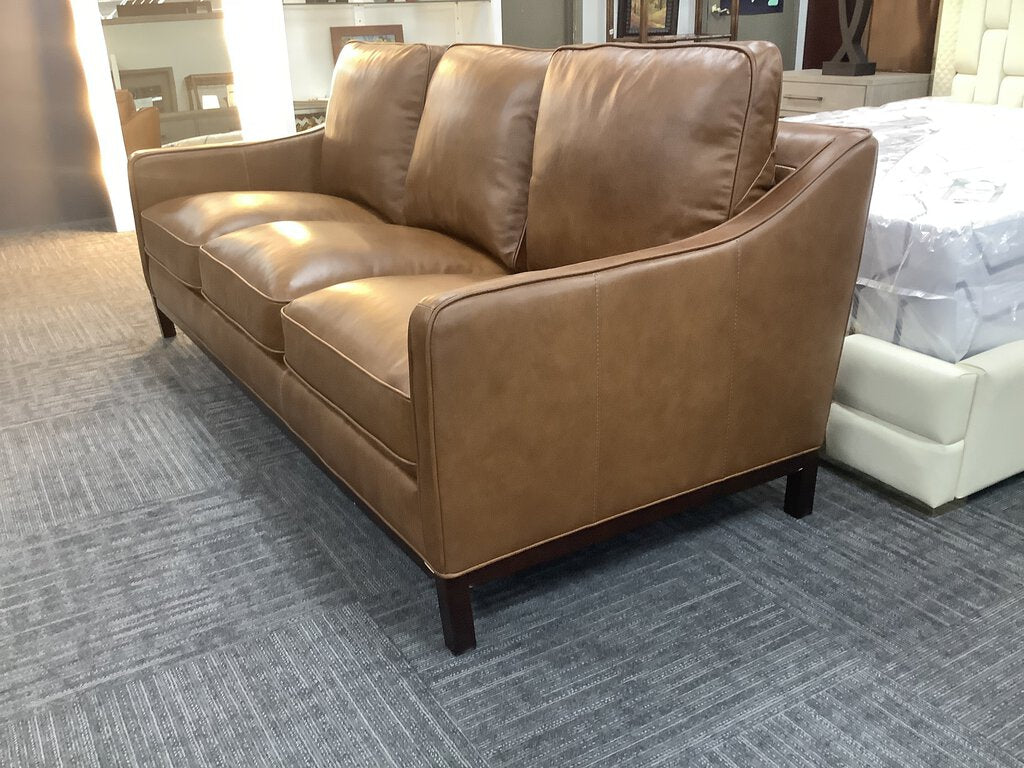 76920 - Simon Li St. James Honey Leather Sofa 81x38x34