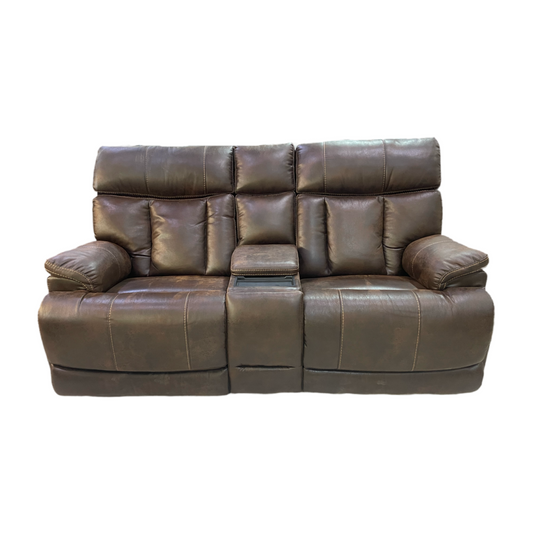 82144 - Flexsteel Clive Brown Power Motion Loveseat 76x31x43