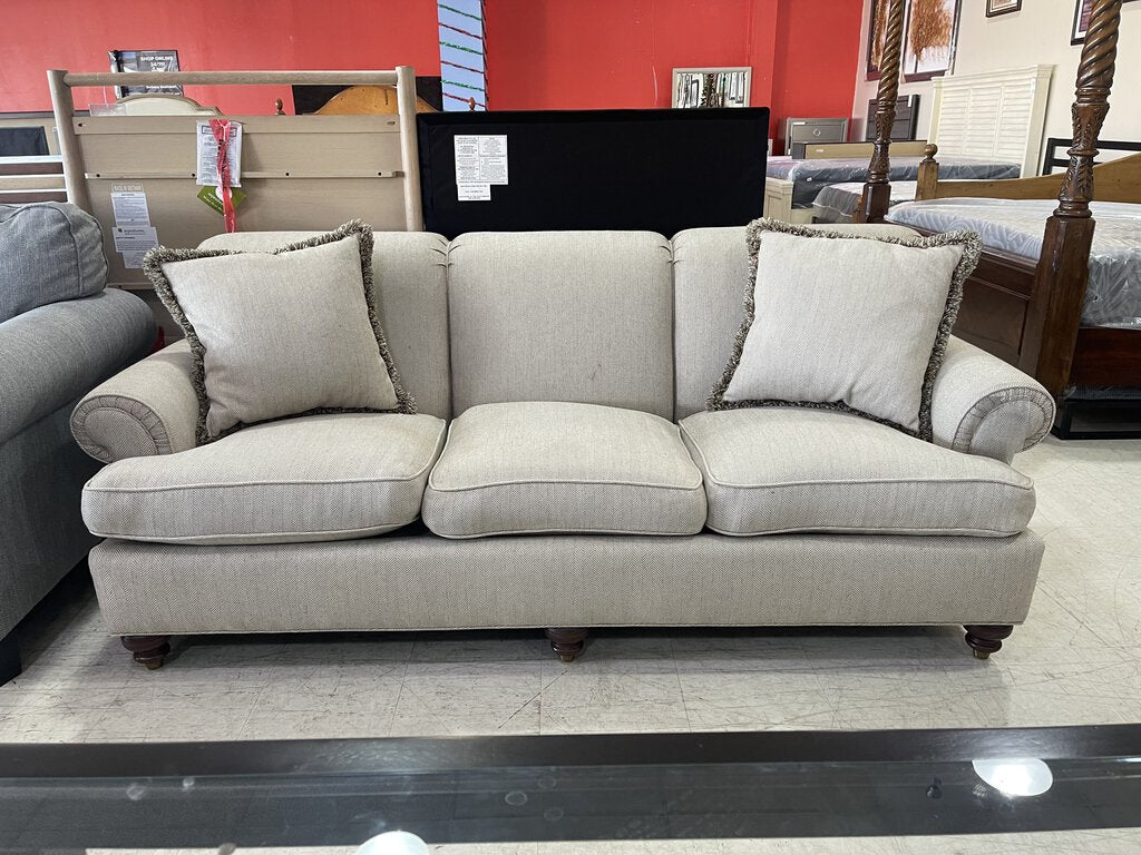 82085 - Beige Ethan Allen Sofa 81x41x33