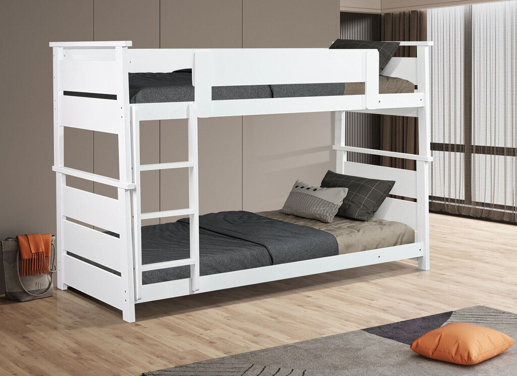 Hampton NEW Twin/Twin White Bunkbed 80x48x58 (234110-11-12)