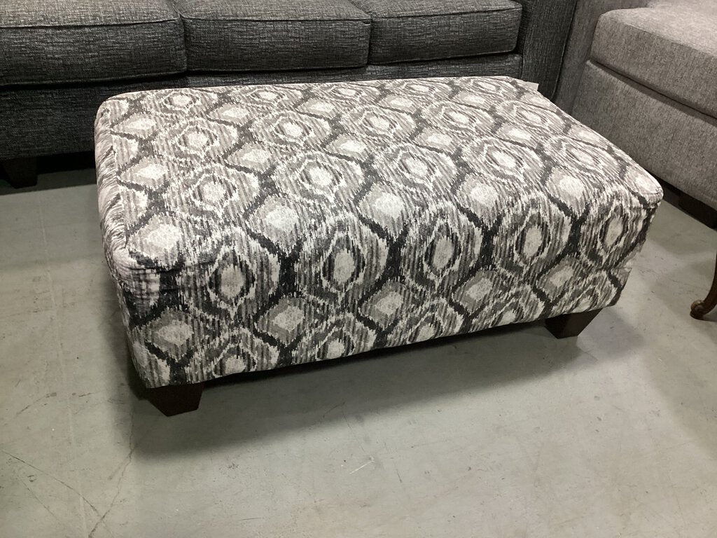 Stonewash Charcoal Melanie NEW Ottoman 42x26x17 (9005-MELC)