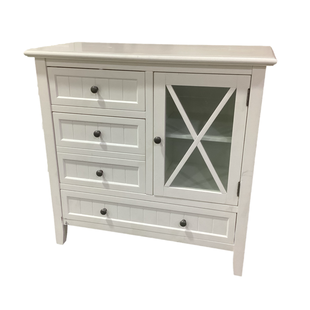 82203 - Pier 1 White Storage Cabinet 32x15x31