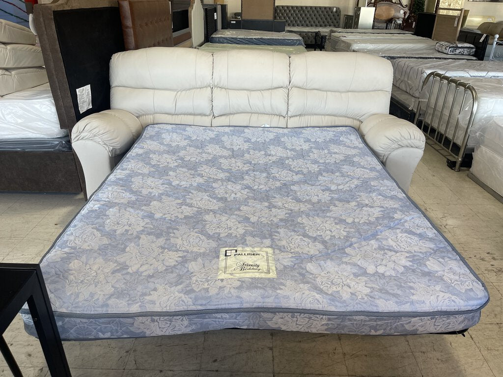 82231 - Palliser White Sleeper Sofa 84x36x40