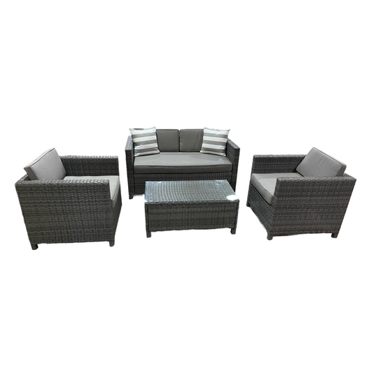 82243 - Gray 4pc Patio Set c-30x28x25 s-55x28x25 t-20x35x16