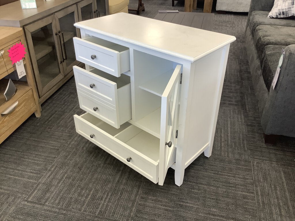 82203 - Pier 1 White Storage Cabinet 32x15x31