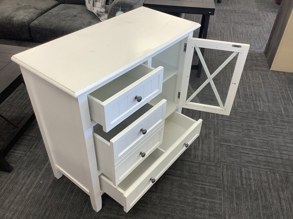 82203 - Pier 1 White Storage Cabinet 32x15x31