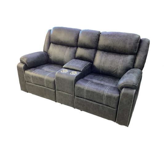 Lucca Gray NEW Motion Loveseat w/Console 70x32x38 (679021)