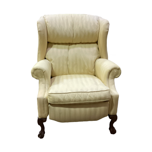 82222 - Ethan Allen Yellow Push Back Recliner 32x30x42